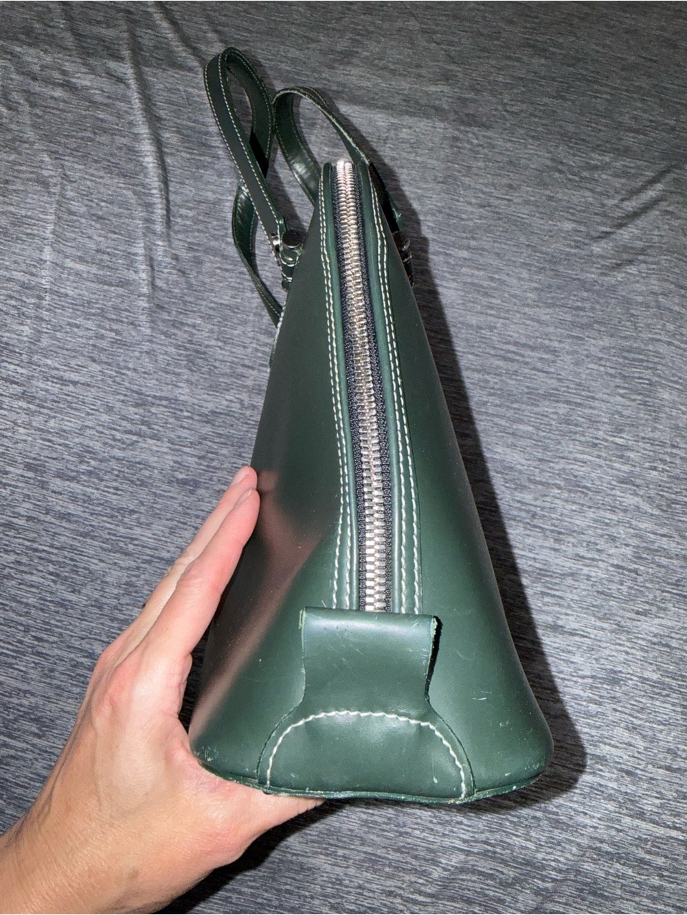 Dooney & Bourke Dark Green Leather Bintage Dome Satchel EUC - Picture 6 of 16